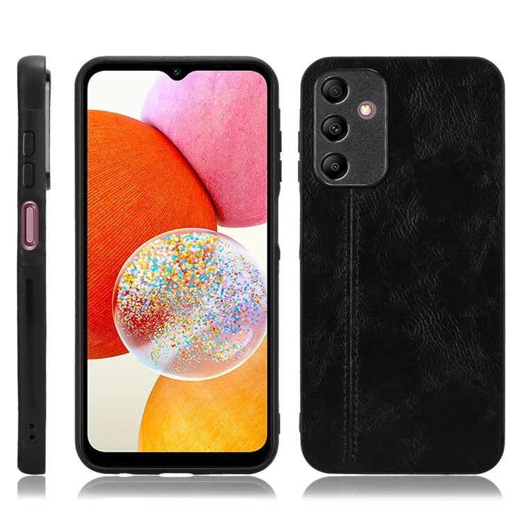 Per Samsung Galaxy A15 4G Case Cowhide Texture PU+TPU+PC Cell Phone Case - Nero