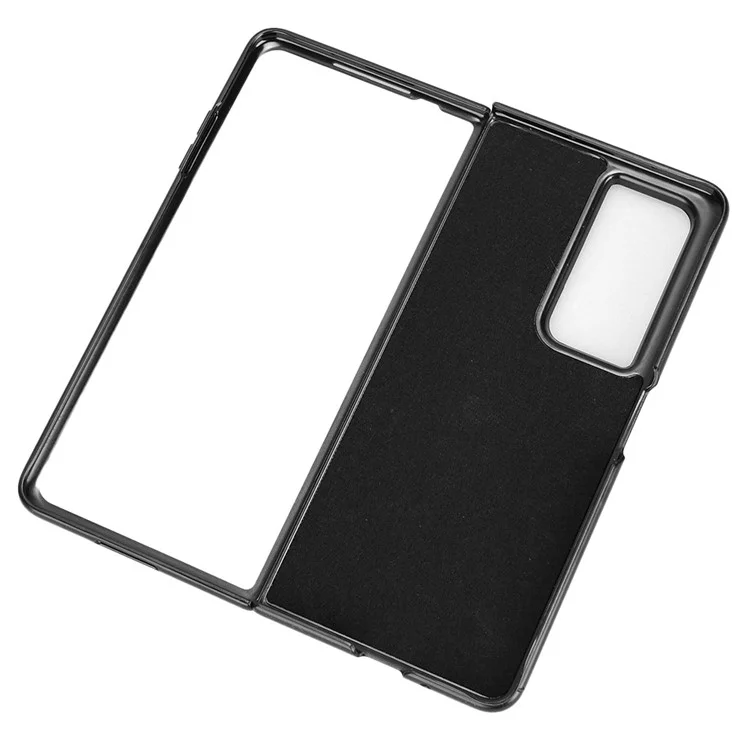Capa Anti-Queda Para Honor Magic Vs2 5G de Couro de Vaca Textura PU+PC - Preta 