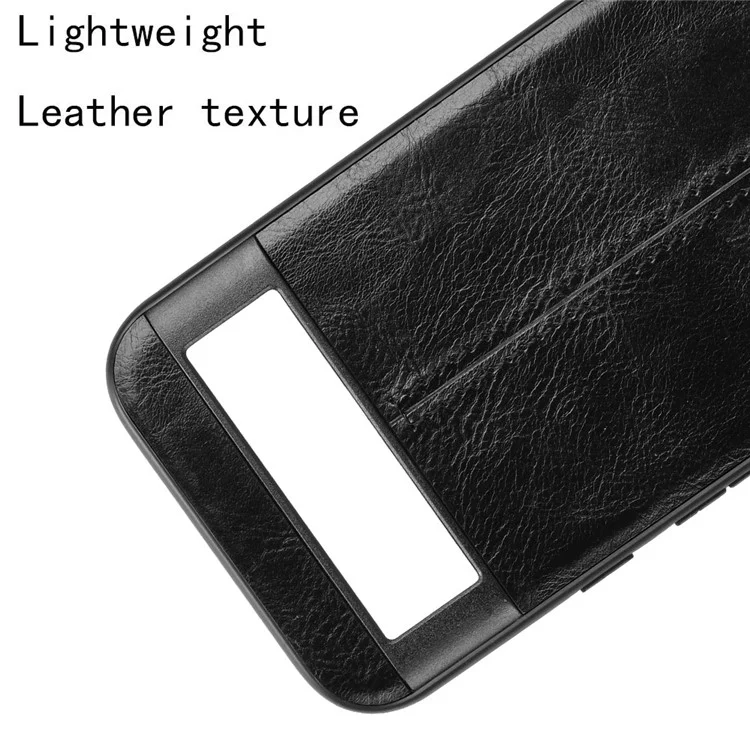 Pour Google Pixel 8a Cowhide Texture Back Cover PU Leather Coated TPU+PC Cell Phone Case - Noir