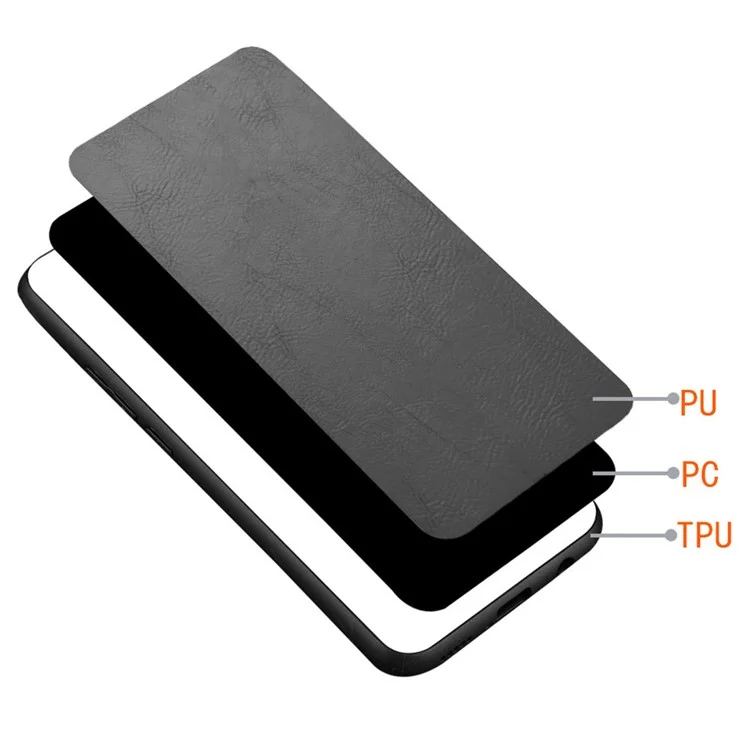 Pour Google Pixel 8a Cowhide Texture Back Cover PU Leather Coated TPU+PC Cell Phone Case - Noir