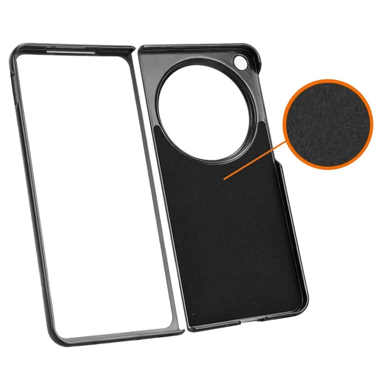 Funda abierta para OnePlus Funda rígida con textura de cuero de vaca PU+PC - Negro