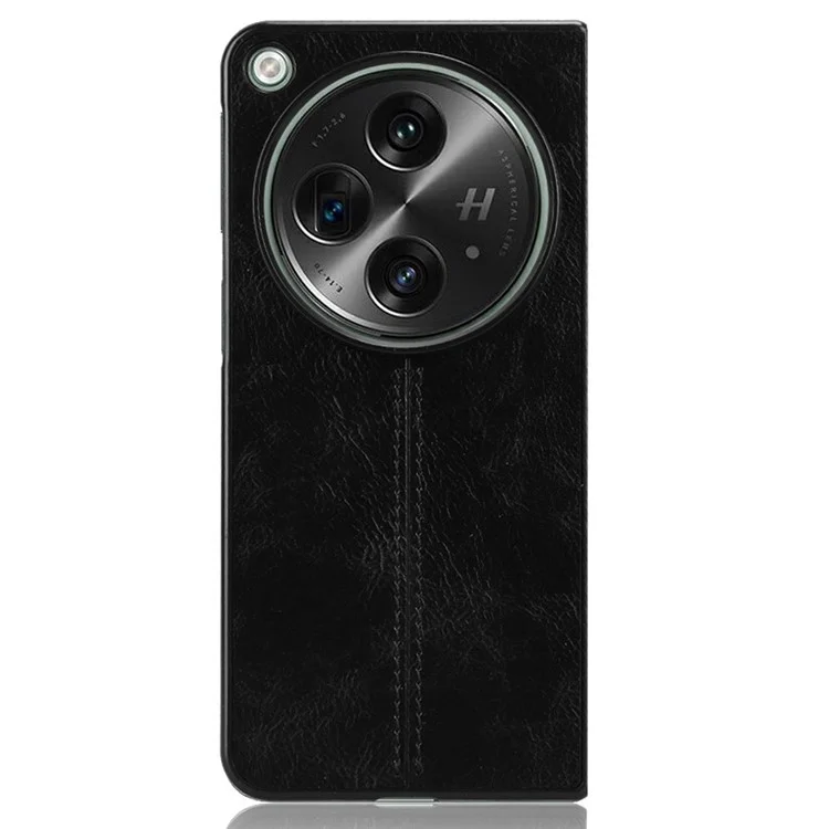 Funda abierta para OnePlus Funda rígida con textura de cuero de vaca PU+PC - Negro