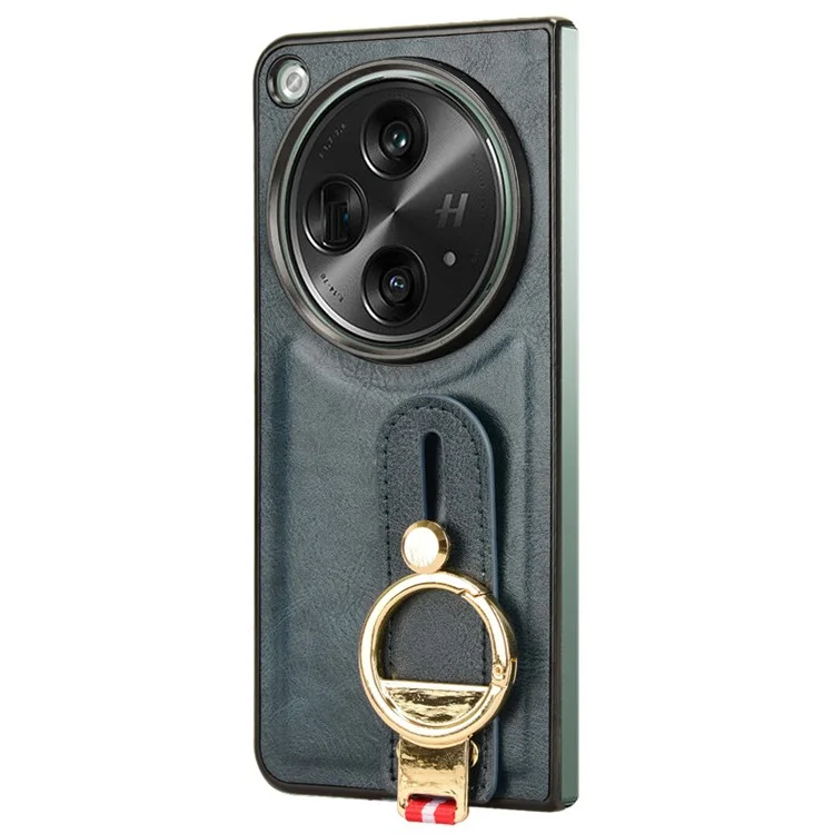 Para la cubierta trasera abierta de OnePlus Cubierta de cuero PU + PC Abrebotellas Anillo de teléfono - Azul