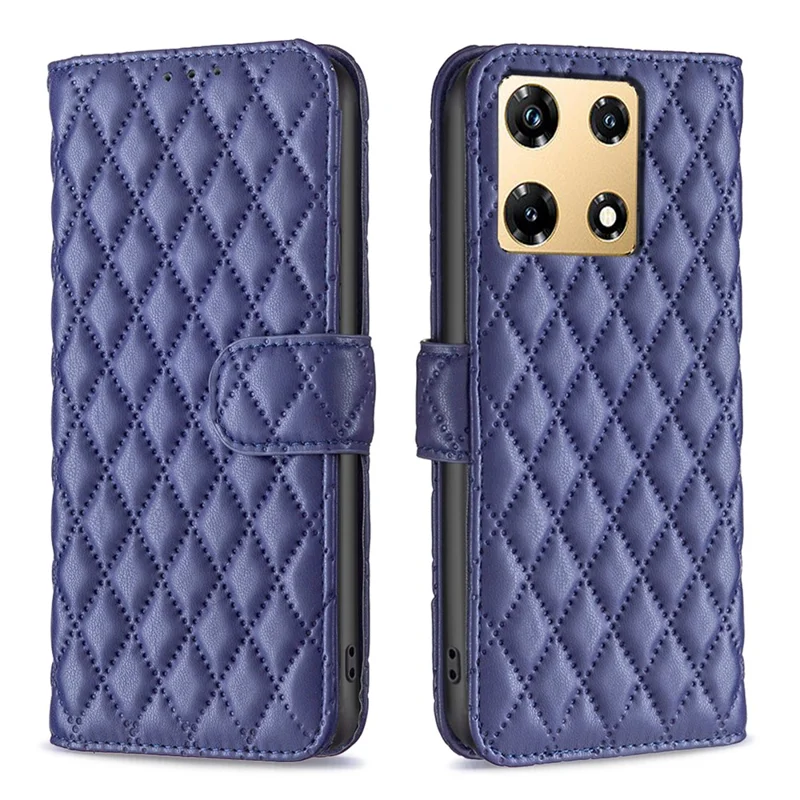 BINFEN COLOR BF Style-14 For Infinix Note 30 Pro 4G Cell Phone Cases Leather Wallet Shockproof Shell - Blue