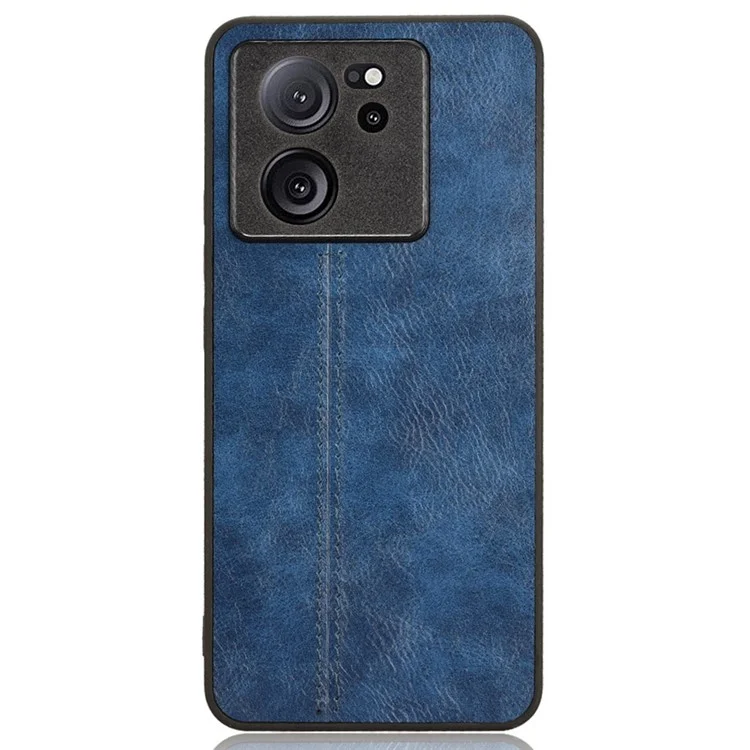 Para Xiaomi 13T / 13T Pro / Redmi K60 Ultra Case Anti-Drop Textura de Couro de Vaca PU+TPU+PC Capa de Telefone - Azul