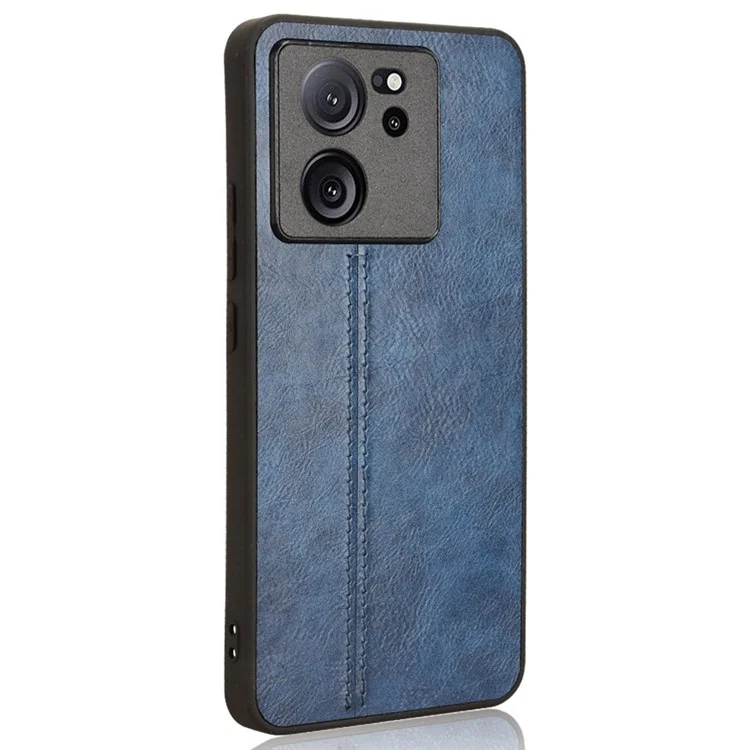 Para Xiaomi 13T / 13T Pro / Redmi K60 Ultra Case Anti-Drop Textura de Couro de Vaca PU+TPU+PC Capa de Telefone - Azul