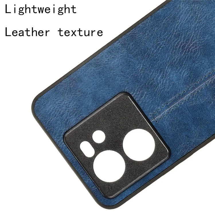 Para Xiaomi 13T / 13T Pro / Redmi K60 Ultra Case Anti-Drop Textura de Couro de Vaca PU+TPU+PC Capa de Telefone - Azul