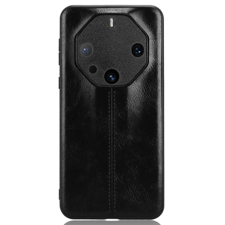 Para Huawei Mate 60 RS Ultimate Phone Case Funda de Piel PU Revestida de TPU+PC a Prueba de Golpes - Negro
