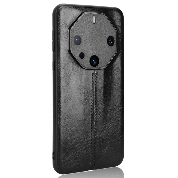 Para Huawei Mate 60 RS Ultimate Phone Case Funda de Piel PU Revestida de TPU+PC a Prueba de Golpes - Negro