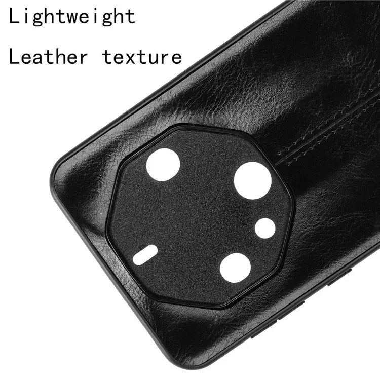 Para Huawei Mate 60 RS Ultimate Phone Case Funda de Piel PU Revestida de TPU+PC a Prueba de Golpes - Negro
