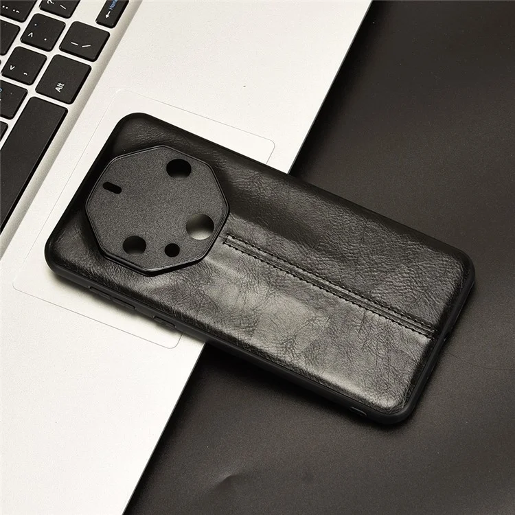 Para Huawei Mate 60 RS Ultimate Phone Case Funda de Piel PU Revestida de TPU+PC a Prueba de Golpes - Negro