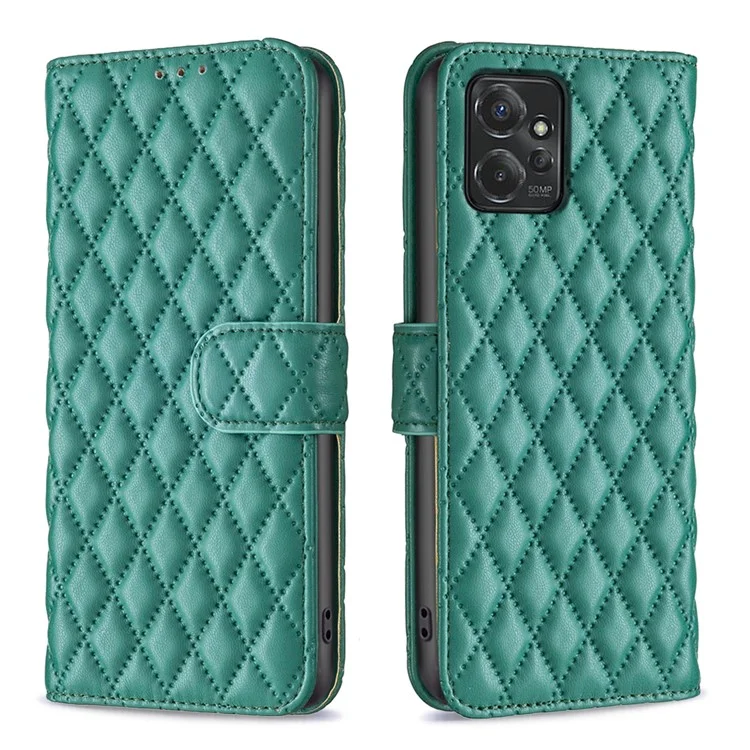 BINFEN COLOR BF Style-14 For Motorola Moto G Power (2024) Cases Leather Wallet Cell Phone Cover - Green