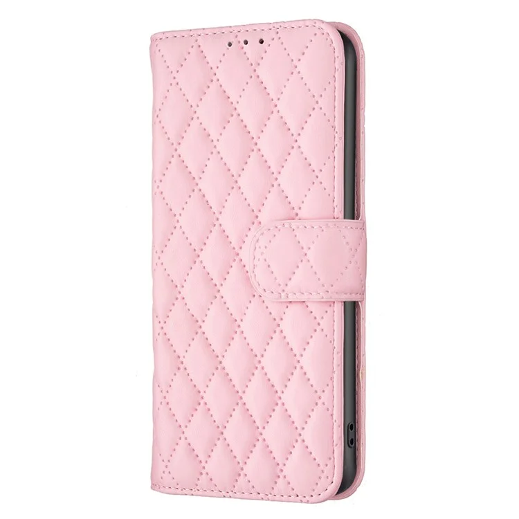 BINFEN COLOR BF Style-14 For Motorola Moto G Play (2024) 4G Case Leather Protective Cover with Wallet and Stand - Pink