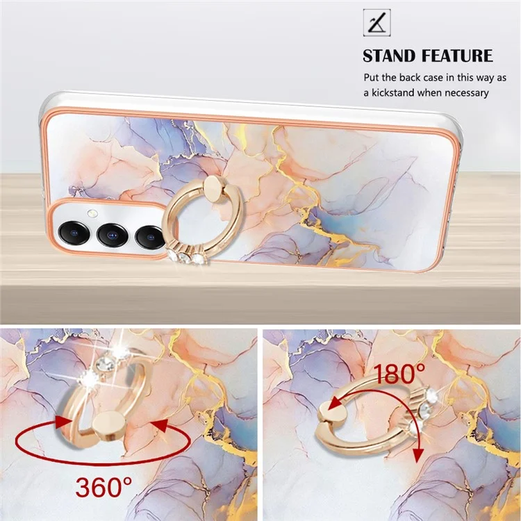 YB IMD Series-6 Für Samsung Galaxy A05s 4G Hülle IMD IML Marmorstruktur Handyhülle - Milchstraße Marmor Weiß