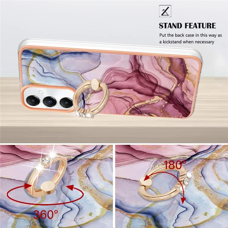 Série YB IMD-17 Style-E pour Samsung Galaxy A05s 4G Marble Pattern IMD TPU Cover Cell Phone Case - Or Rose