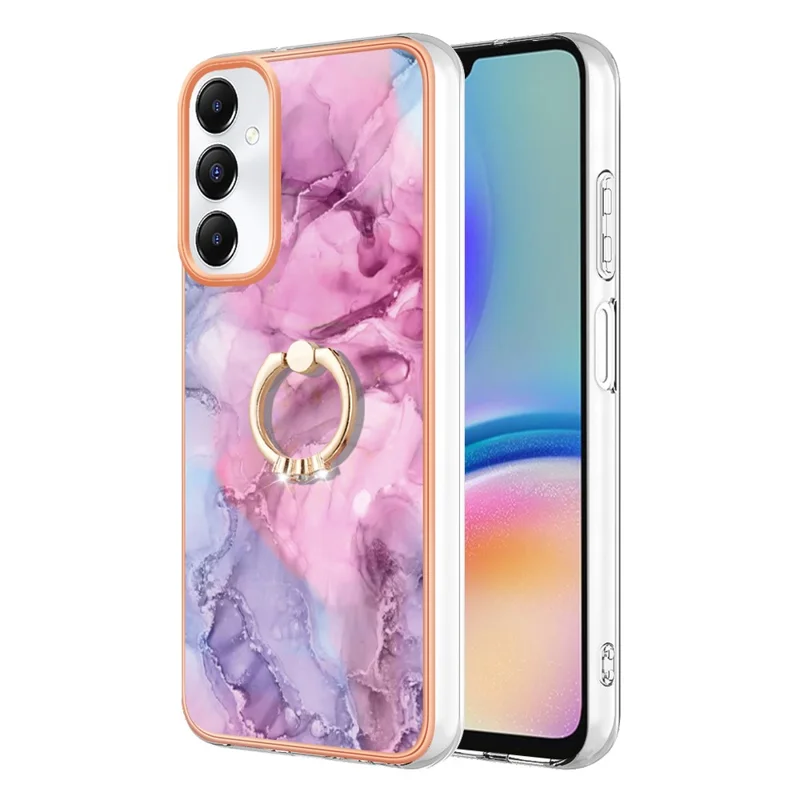 YB IMD Series-17 Style-E For Samsung Galaxy A05s 4G Marble Pattern IMD TPU Cover Cell Phone Case - Rose