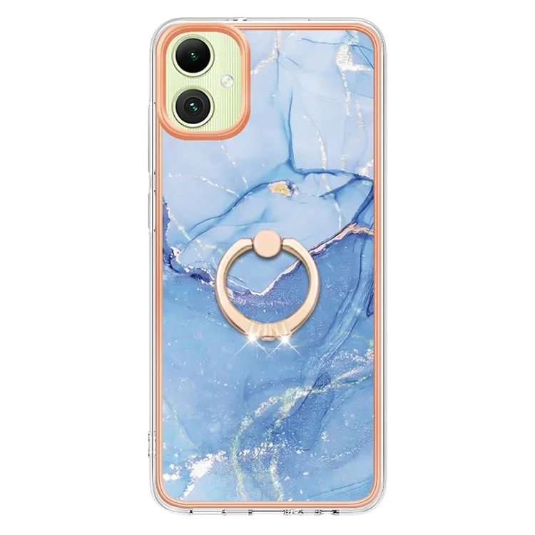 Série YB IMD Style-E pour Samsung Galaxy A05 4G IMD TPU Marble Pattern Cell Phone Case - Bleu