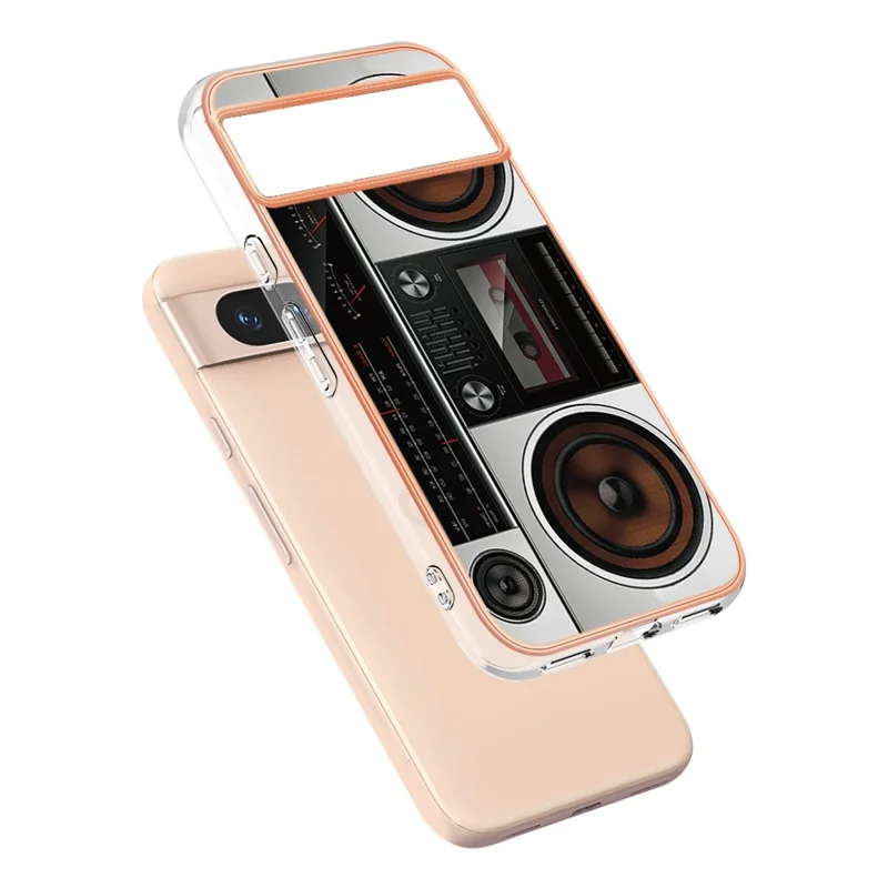 YB IMD Series-19 Style-D For Google Pixel 8a Electroplated Case 2.0mm TPU Anti-Scratch Phone Cover - Radio