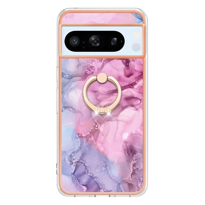 YB IMD Series-17 Style-E For Google Pixel 8 Pro Cover Marble Pattern IMD TPU Cell Phone Case - Rose