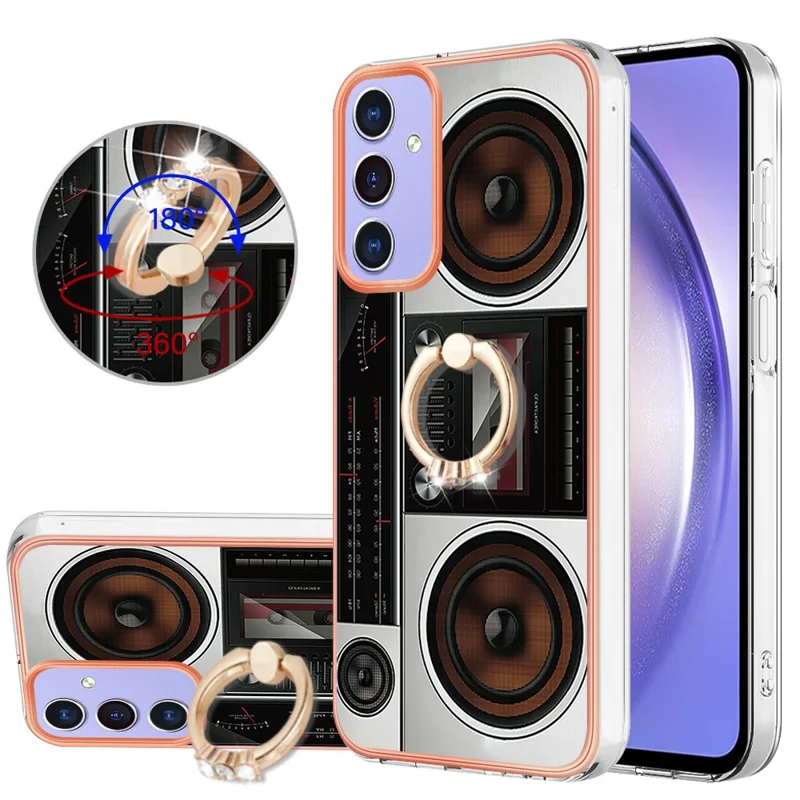 YB IMD Series-20 Style D Para Samsung Galaxy A15 5G Case Kickstand 2.0 mm TPU Tubo a Prueba de Choques - Radio