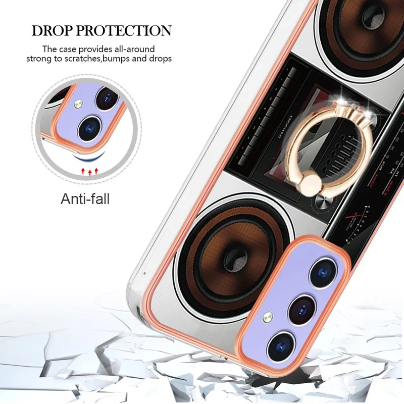 YB IMD Series-20 Style D Para Samsung Galaxy A15 5G Case Kickstand 2.0 mm TPU Tubo a Prueba de Choques - Radio