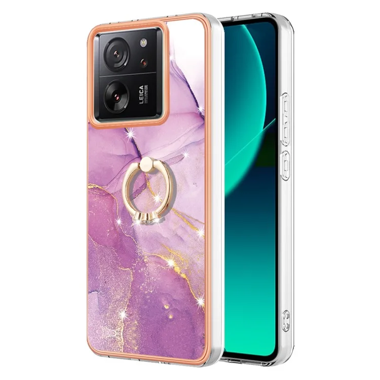 Чехол для телефона YB IMD Series-10 для Xiaomi 13T / 13T Pro / Redmi K60 Ultra, поворотное кольцо, защитный чехол - фиолетовый 001