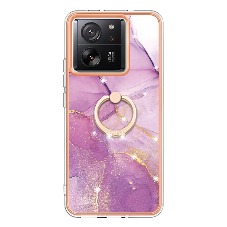 Чехол для телефона YB IMD Series-10 для Xiaomi 13T / 13T Pro / Redmi K60 Ultra, поворотное кольцо, защитный чехол - фиолетовый 001