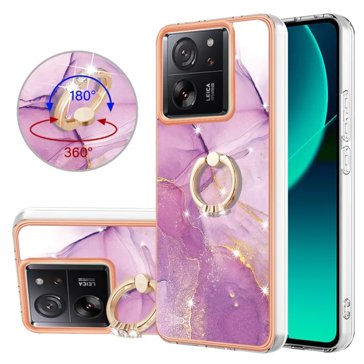 Чехол для телефона YB IMD Series-10 для Xiaomi 13T / 13T Pro / Redmi K60 Ultra, поворотное кольцо, защитный чехол - фиолетовый 001