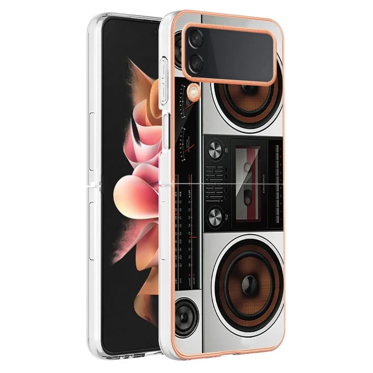 YB IMD Series-19 Style-D Für Samsung Galaxy Z Flip3 5G Telefonkoffer 2,0 mm Tpu-elektroplattenabdeckung - Radio