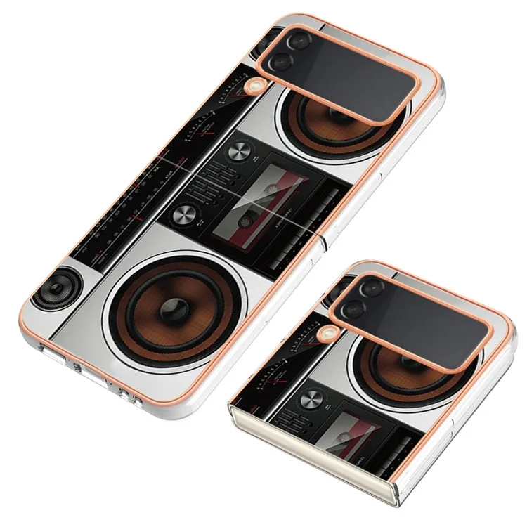 YB IMD Series-19 Style-D Für Samsung Galaxy Z Flip3 5G Telefonkoffer 2,0 mm Tpu-elektroplattenabdeckung - Radio