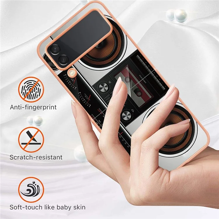 YB IMD Series-19 Style-D Für Samsung Galaxy Z Flip3 5G Telefonkoffer 2,0 mm Tpu-elektroplattenabdeckung - Radio