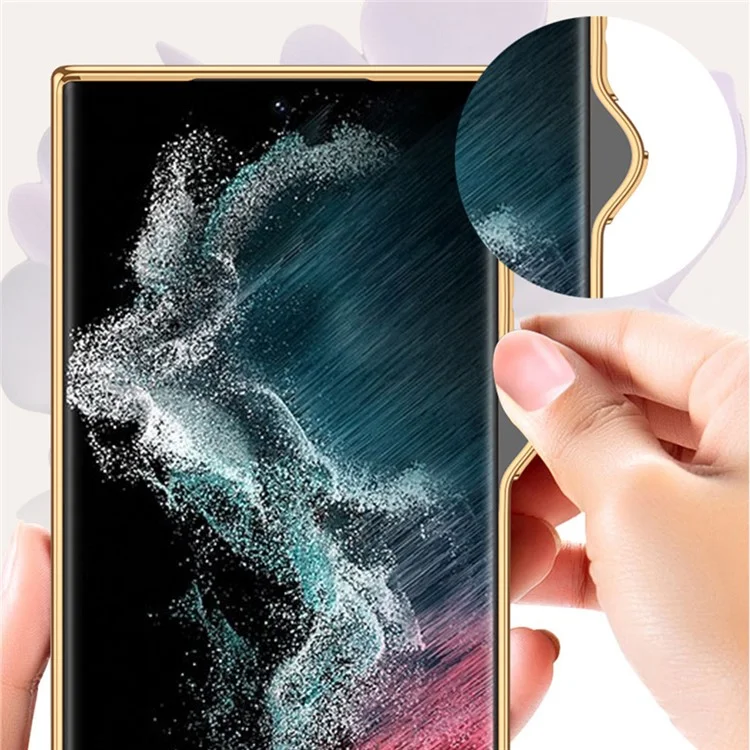 Чехол с цветочным рисунком для Samsung Galaxy S24 от GKK Style-4 с закаленным стеклом - Floral 04