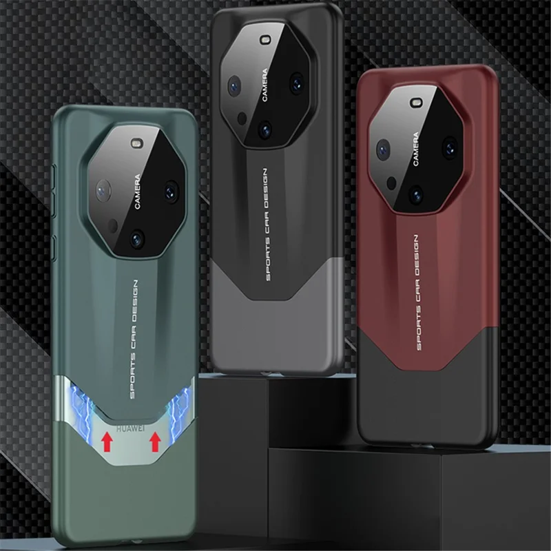 GKK Para Huawei Mate 60 Case Capa Rígida Resistente a Choques com Protetor de Lente Destacável - Preto