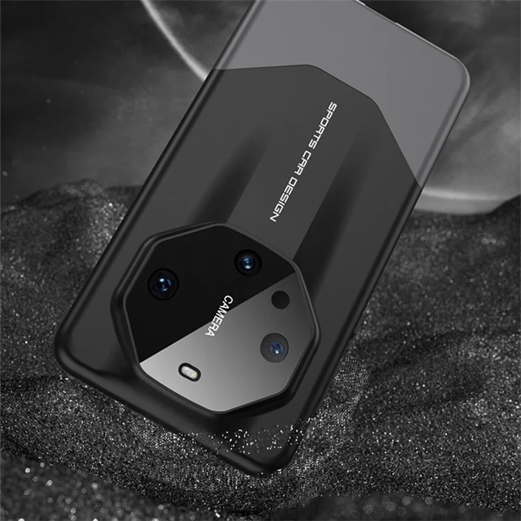 Étui GKK pour Huawei Mate 60 Pro, couvercle en verre trempé pour objectif, coque dure en PC, fine - Noir