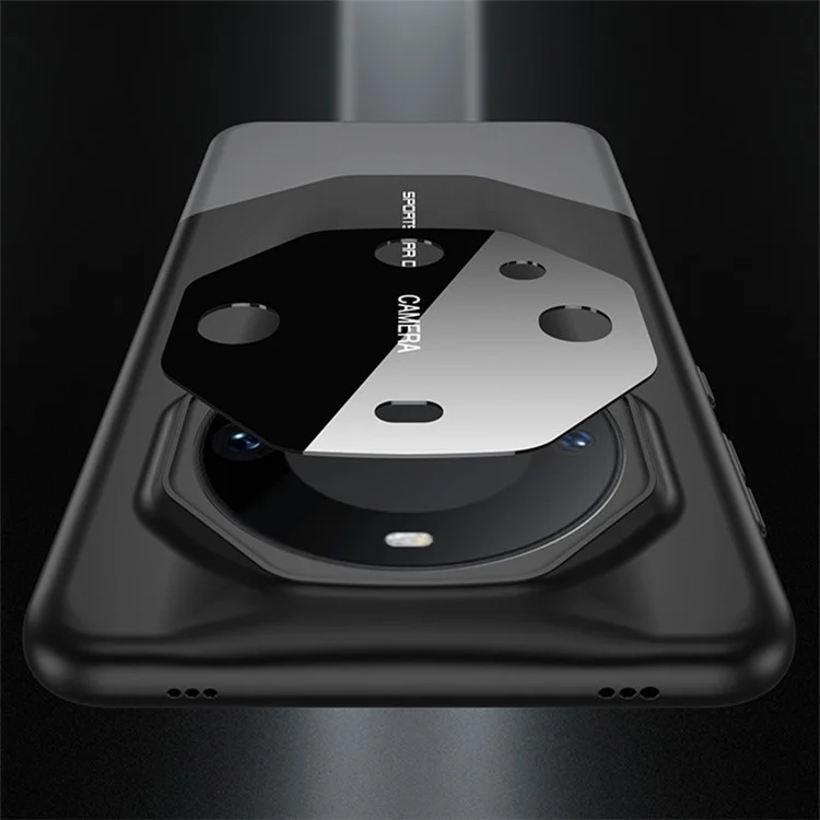 Étui GKK pour Huawei Mate 60 Pro, couvercle en verre trempé pour objectif, coque dure en PC, fine - Noir