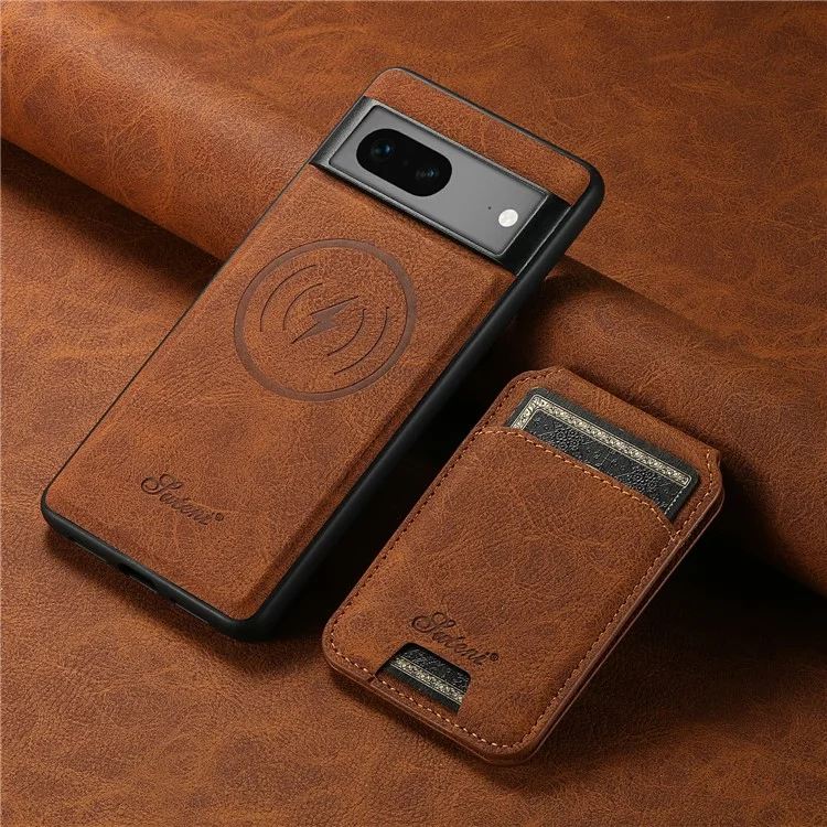 SUTENI H16 para Google Pixel 7 5G Funda para teléfono móvil Soporte magnético desmontable para tarjetas - Caqui