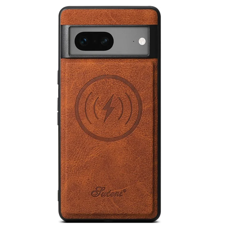 SUTENI H16 para Google Pixel 7 5G Funda para teléfono móvil Soporte magnético desmontable para tarjetas - Caqui