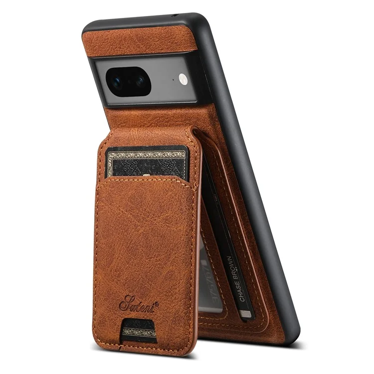 SUTENI H16 para Google Pixel 7 5G Funda para teléfono móvil Soporte magnético desmontable para tarjetas - Caqui