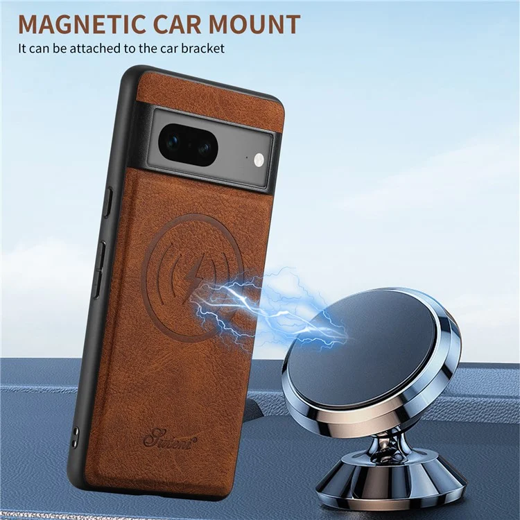 SUTENI H16 para Google Pixel 7 5G Funda para teléfono móvil Soporte magnético desmontable para tarjetas - Caqui