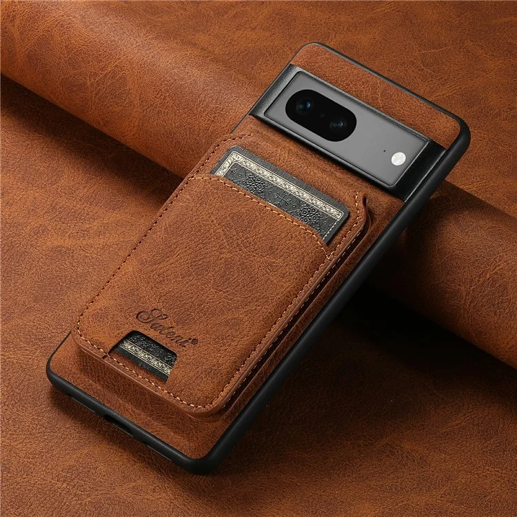 SUTENI H16 para Google Pixel 7 5G Funda para teléfono móvil Soporte magnético desmontable para tarjetas - Caqui