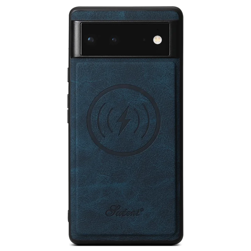 SUTENI H16 For Google Pixel 6 PU+TPU Cell Phone Case Magnetic Detachable Back Cover - Blue