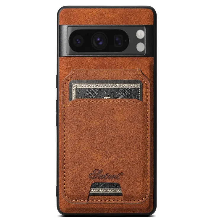 SUTENI H16 For Google Pixel 8 Pro Cell Phone Case Magnetic Detachable PU+TPU Cover - Khaki