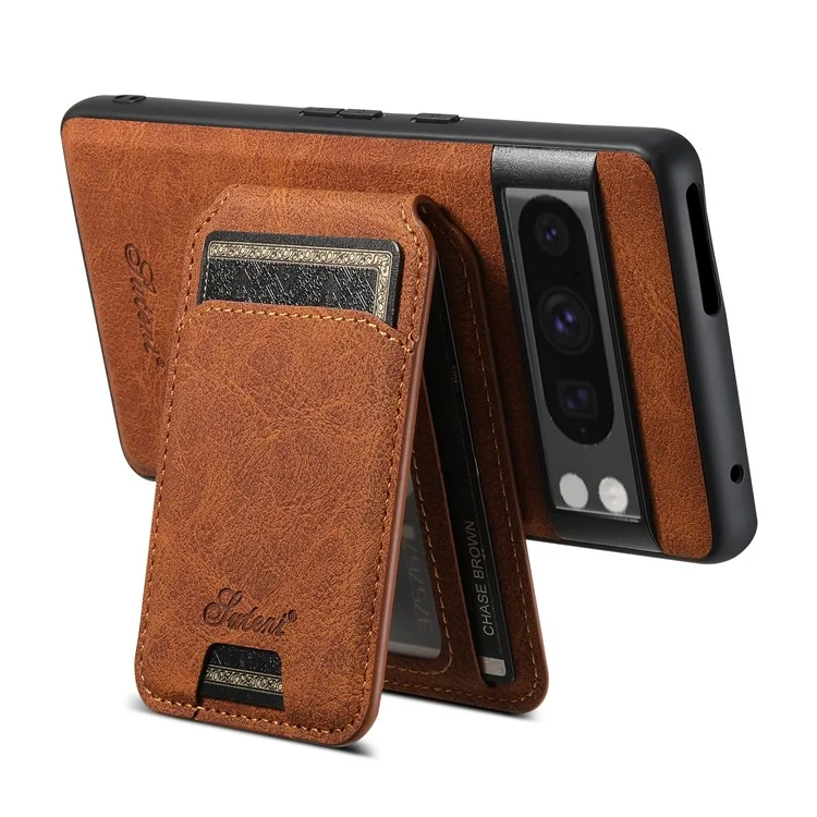 SUTENI H16 For Google Pixel 8 Pro Cell Phone Case Magnetic Detachable PU+TPU Cover - Khaki