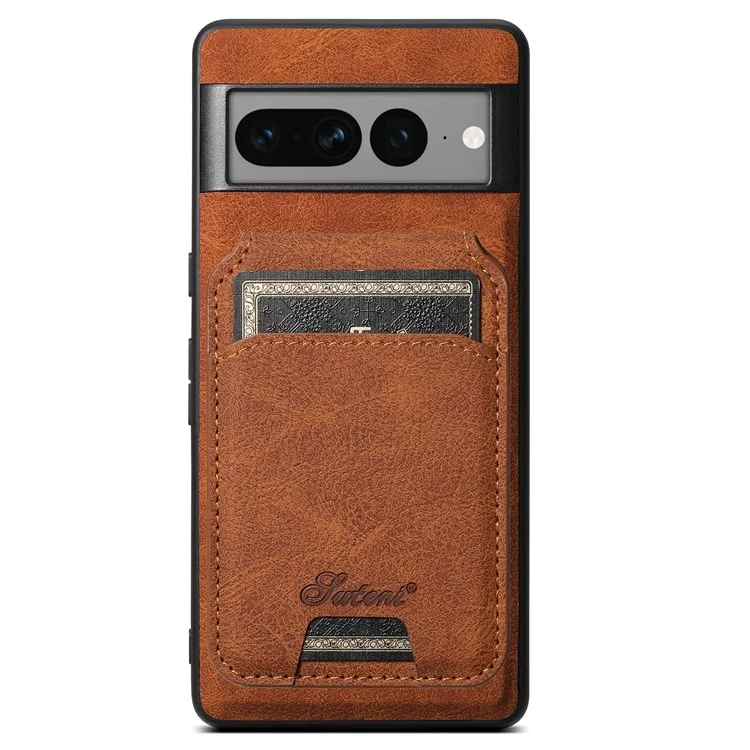 SUTENI H16 para Google Pixel 7 Pro 5G Capa Magnética Destacável Anti-queda Revestida de PU+TPU - Cáqui