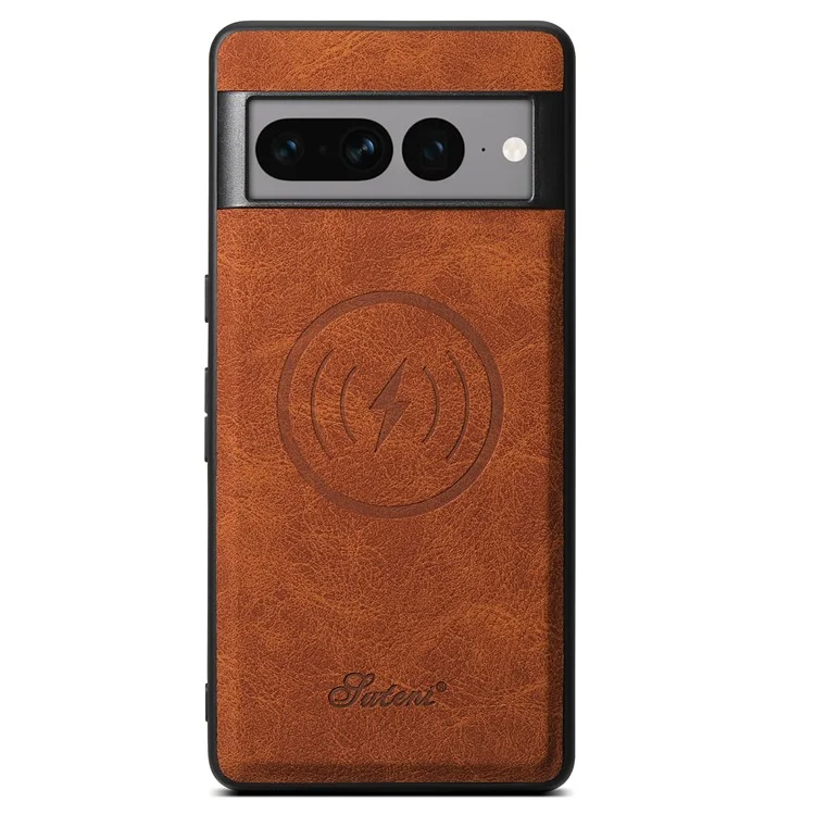 SUTENI H16 para Google Pixel 7 Pro 5G Capa Magnética Destacável Anti-queda Revestida de PU+TPU - Cáqui