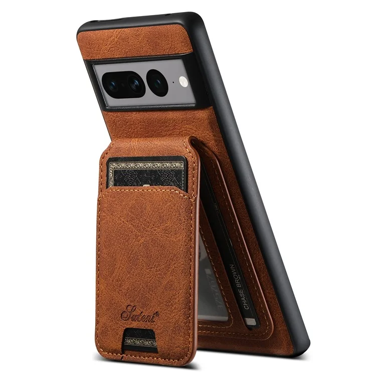 SUTENI H16 para Google Pixel 7 Pro 5G Capa Magnética Destacável Anti-queda Revestida de PU+TPU - Cáqui