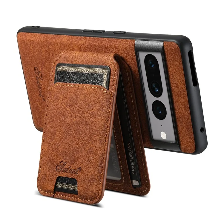 SUTENI H16 para Google Pixel 7 Pro 5G Capa Magnética Destacável Anti-queda Revestida de PU+TPU - Cáqui