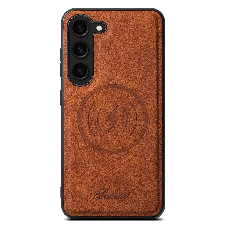 SUTENI H16 para Samsung Galaxy S23+ Funda de teléfono celular de PU+TPU con cubierta magnética desmontable - Khaki