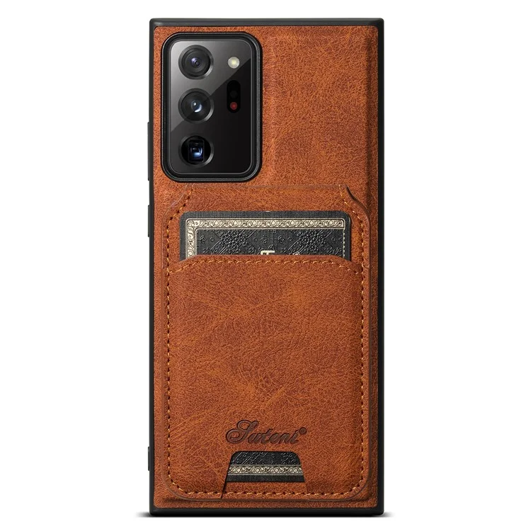 SUTENI H16 For Samsung Galaxy Note20 Ultra / Note20 Ultra 5G Magnetic Detachable 2-in-1 PU+TPU Cell Phone Case - Khaki
