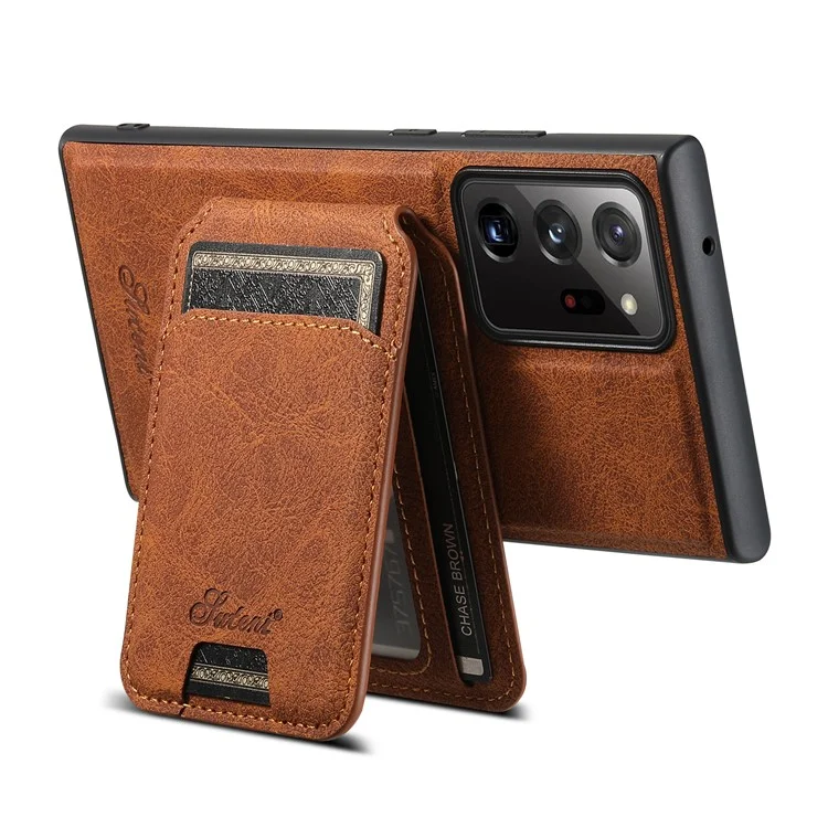 SUTENI H16 For Samsung Galaxy Note20 Ultra / Note20 Ultra 5G Magnetic Detachable 2-in-1 PU+TPU Cell Phone Case - Khaki